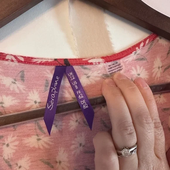 Seraphine Red Floral Nursing Wrap Dress - Picture 4 of 8